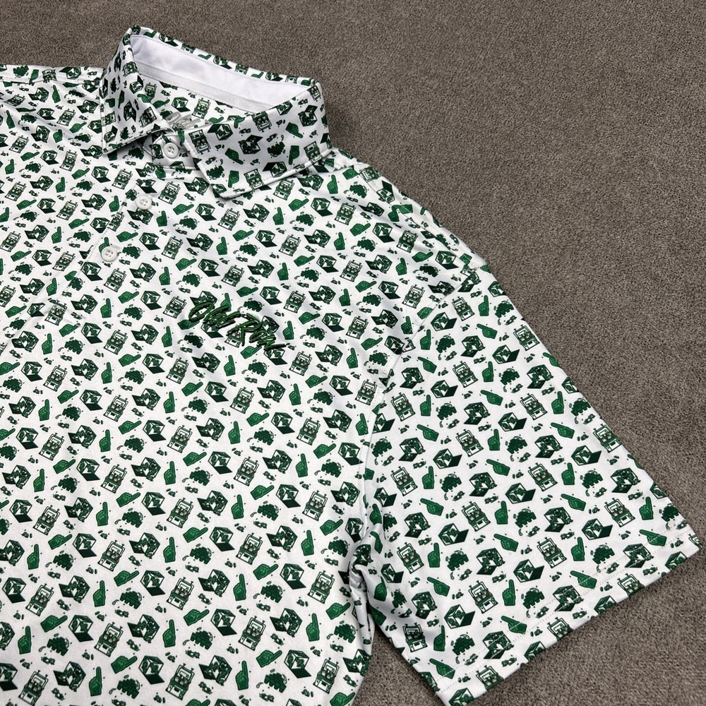 Old Row Golf Polo Mens Size XL Shirt Performance All Over Print Beer Pong Cooler